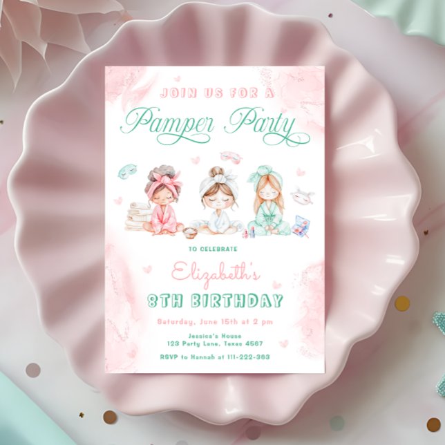 Spa Pamper Party Girl Birthday Invitation (Creator Uploaded)