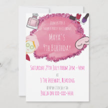 Spa Pamper Party Invitation for Childs Party