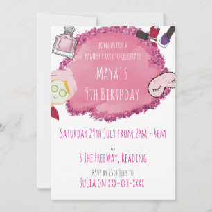 Spa Pamper Party Invitation for Childs Party