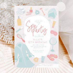 Spa Party Birthday for Tween Girls Invitation