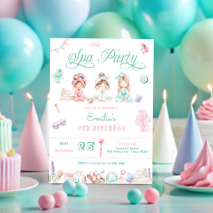 Spa Party Birthday Invitation