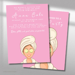Spa Party Birthday Pamper Day Kids Invitation