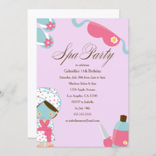Spa Party   Birthday Party Invitation