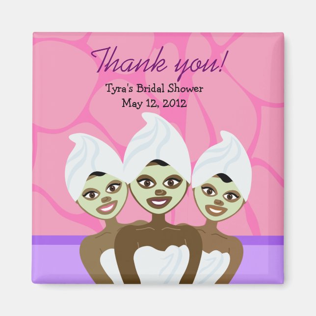 SPA PARTY Bridal Shower or Birthday Favour Magnet (Front)