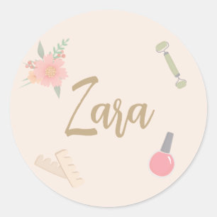 Spa Party custom design Classic Round Sticker
