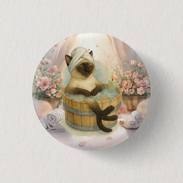 Spa Party for Cat Lovers 3 Cm Round Badge (Front)