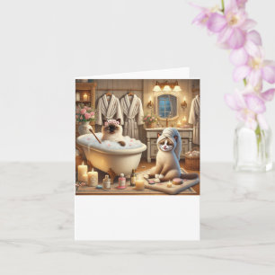 Spa party for Siamese Cat Lovers Card