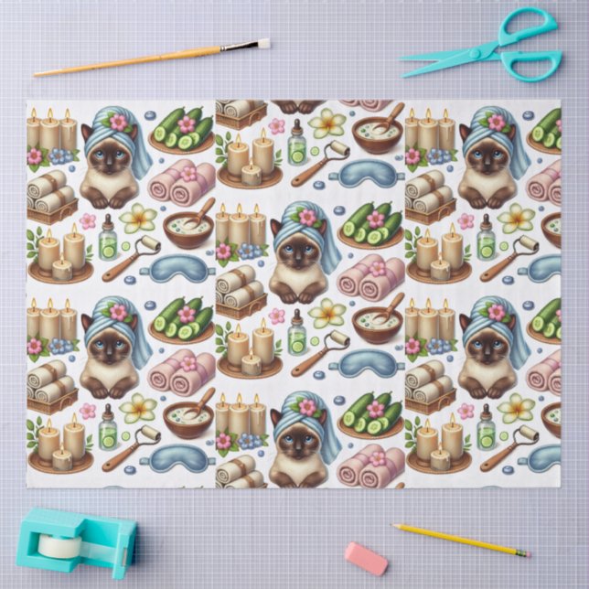 Spa party for Siamese Cat Lovers  Tissue Paper (Craft)