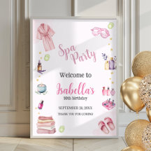 Spa Party Girl Beauty Glam Poster Welcome Sign