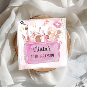 Spa Party Girl Glam Makeup Birthday Napkins