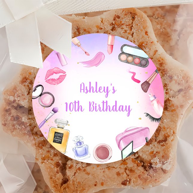 Spa Party Girl Glamour Makeup Birthday Sticker (Creator Uploaded)