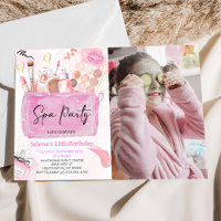 Spa Party Girl Makeup Birthday Photo Invitation