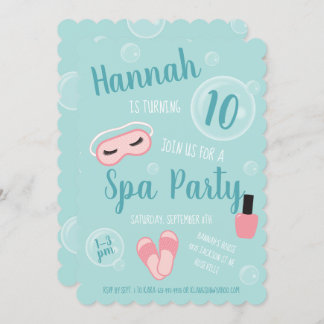 Spa Party Girls Birthday Party Invitation