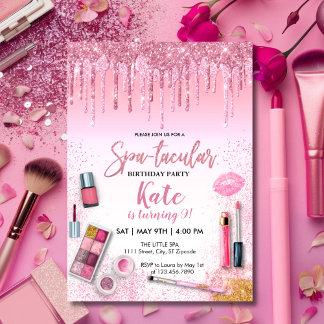 Spa Party Glam Girl Birthday Party Invitation