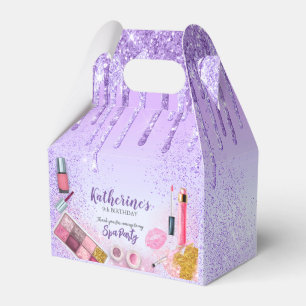 Spa Party Glam Girl Birthday Party Salon Purple Favour Box