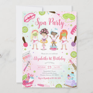 Spa Party Glitz and Glam Birthday Invitation