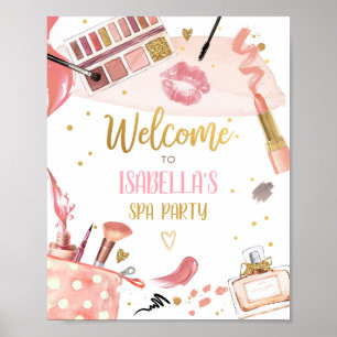 Spa Party Glitz Glam Makeup Girl Welcome Poster