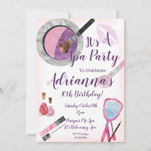 Spa Party Invitation, Editable 10th Birthday Invitation