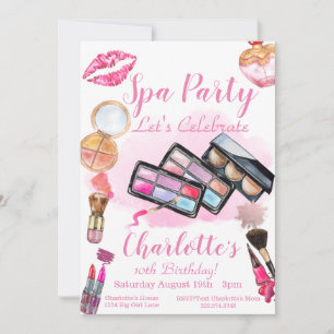 Spa Party Invitation, Editable Birthday Invitation