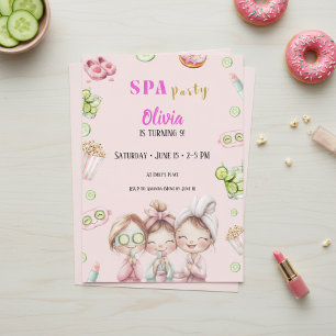 Spa Party Invitation Girls Pamper Birthday