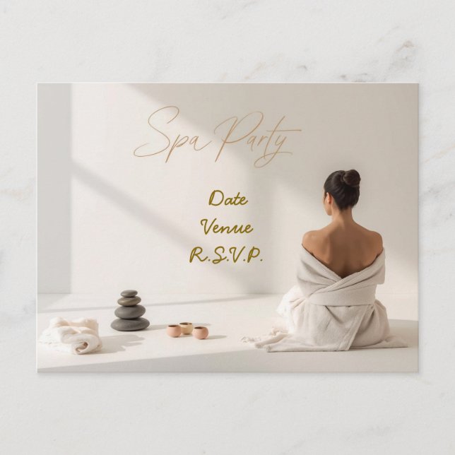 Spa Party Minimal Wellness Design Postcard (Front)