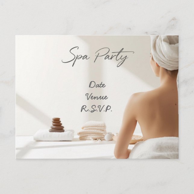 Spa Party Minimal Wellness Design Postcard (Front)