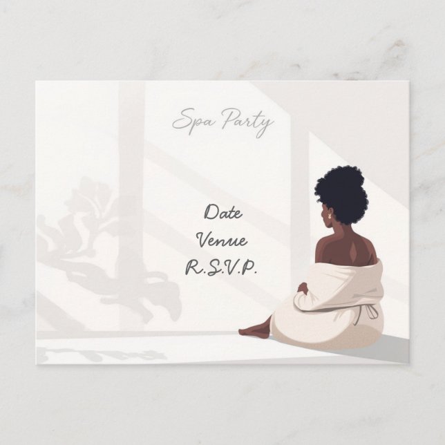 Spa Party Minimal Wellness Design Postcard (Front)