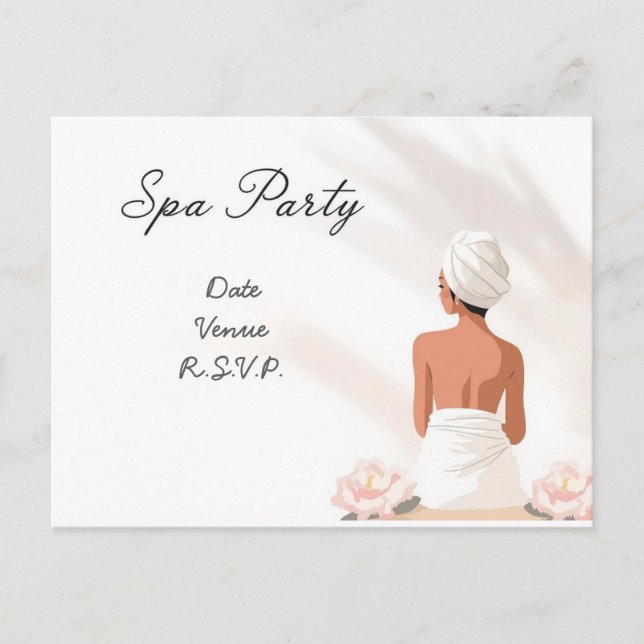 Spa Party Minimal Wellness Design Postcard (Front)