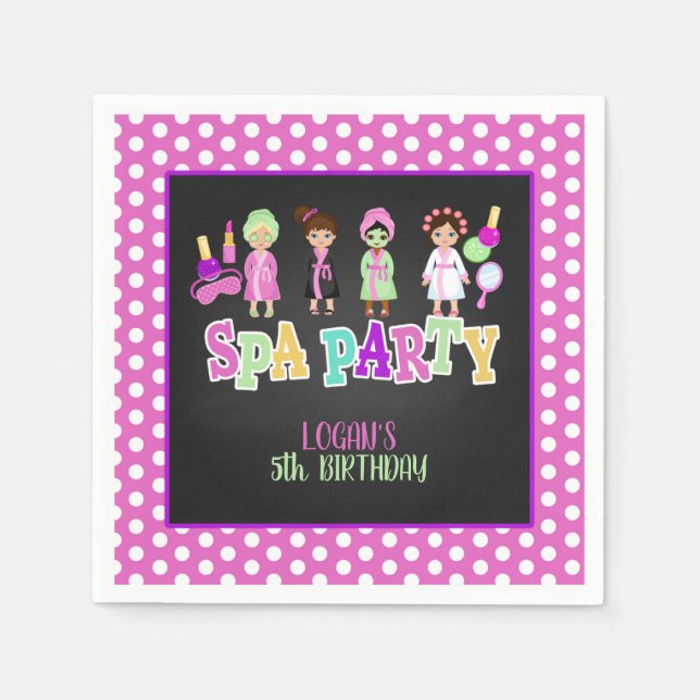 Spa Party Napkin - People Custom (Front)