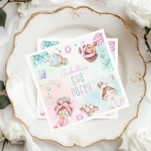 Spa party Pamper party pastel Birthday party Napkin