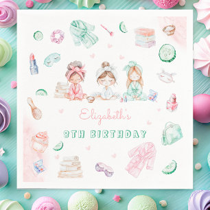 Spa Party Pastel Birthday  Napkin