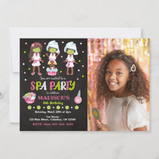 Spa Party Photo Birthday Invitation