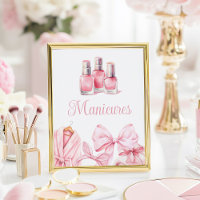 Spa Party Pink Birthday Hair Sign