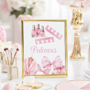 Spa Party Pink Birthday Pedicure Sign