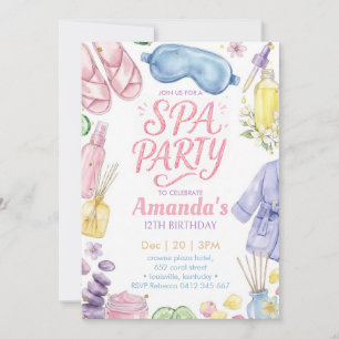 Spa party Spa Birthday Invitation