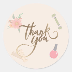 Spa Party Thank you design  Classic Round Sticker