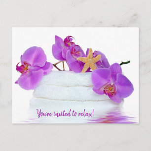Spa Party with Orchids Invitation