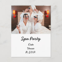 Spa party with your own photo invitation