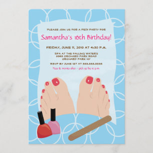 SPA PEDICURE Pedi Party Invitation 5x7