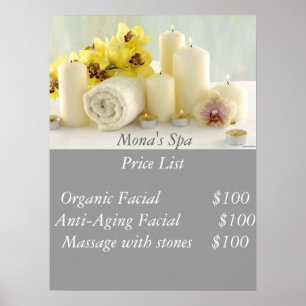 Spa price List Poster