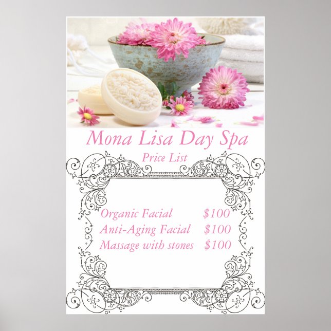 Spa Price List Poster (Front)