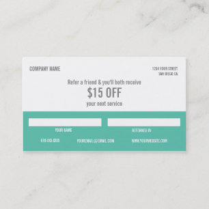 Spa Referral Business Card