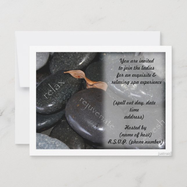 spa rocks party invite (Front)