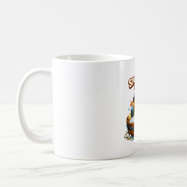 Spa-rrrot Day Funny Parrot Spa Relax Design Coffee Mug (Left)