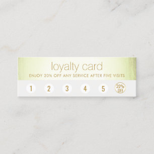  Spa Salon 6 Punch Customer Loyalty Green Stripe  Card