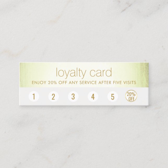 Spa Salon 6 Punch Customer Loyalty Green Stripe  Card (Front)