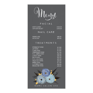 Spa Salon Beautician Menu Designer Price List