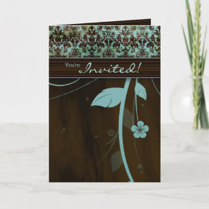 Spa Salon Brochure Greeting Card Flower Blue