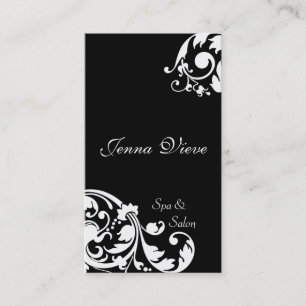 Spa & Salon Business Card Monogram Black & White