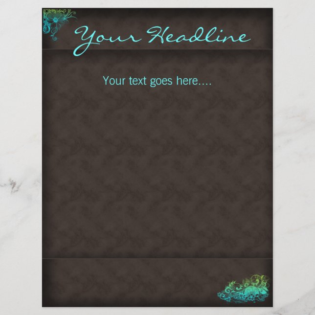 Spa Salon Floral Flyer Turquoise Blue Green (Front)